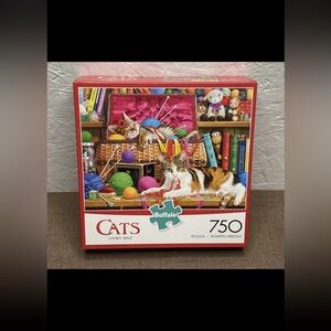 New Buffalo Puzzle Cats Comfy Spot 750 Piece Made in USA 24x18 Hard to Find